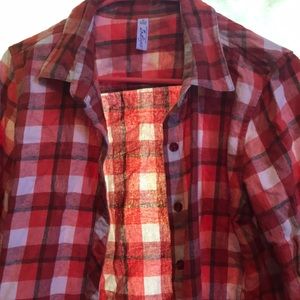 Great Northwest Indigo orange and white flannel.